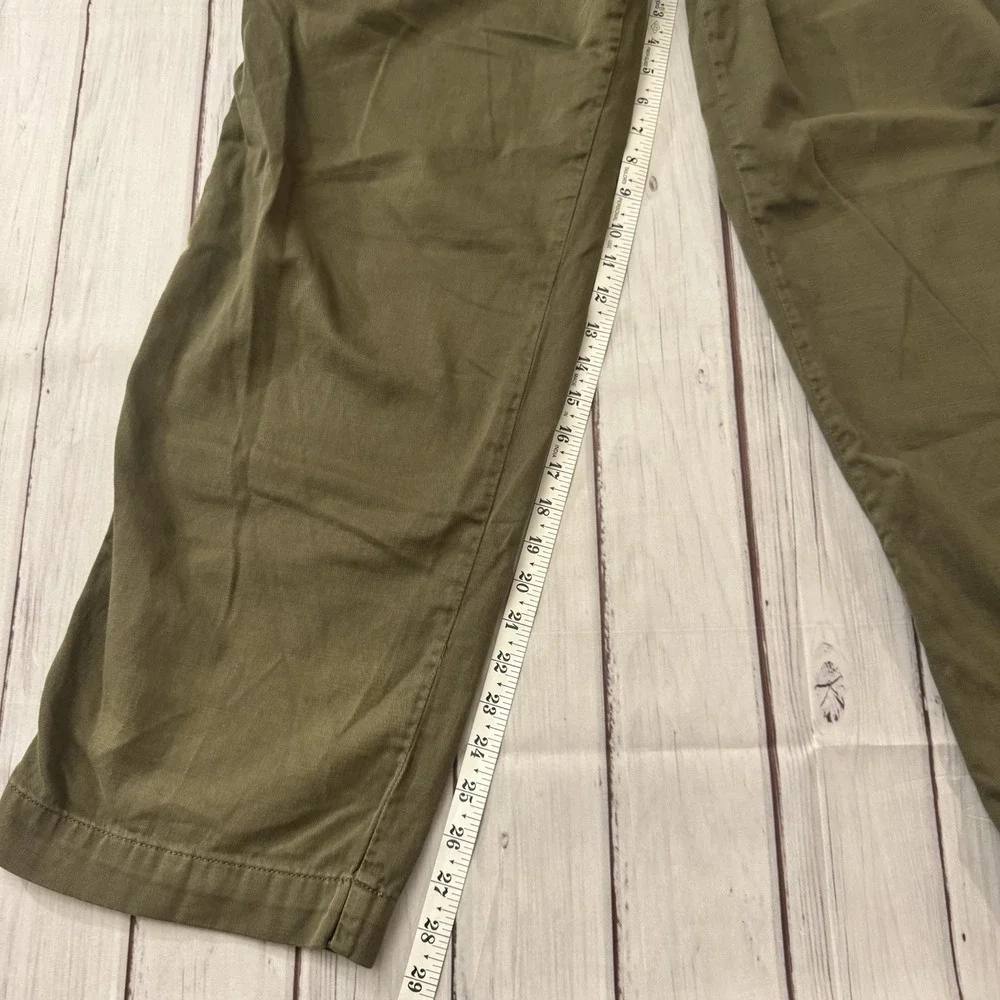 Free People Pants Women 0 Olive Green Wide Leg Pleated High Rise Casual Trousers